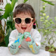 Childrens Summer Cool Sunscreen Ice Silk Printing Sleeves, Size:One Size(Zoo Green)