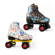 Adult Children Graffiti Roller Skates Shoes Double Row Four-Wheel Roller Skates Shoes, Size: 43(No Flash Wheel White)