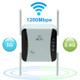 KP1200 1200Mbps Dual Band 5G WIFI Amplifier Wireless Signal Repeater, Specification:AU Plug(White)