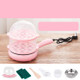 Multifunction Mini  Non-Stick Frying Pan Boiler Steamer Cooker Poached Eggpot(Pink double-decker package)