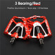 WEST BIKING YP0802083 Mountain Bike Aluminum Alloy Pedal Lightweight Highway Car Bearing Foot Pedal(Red)