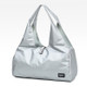 Soft Nylon Cloth Shoulder Sports Gym Yoga Handbag (Silver)