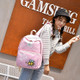 Multi-function Leisure Fashion Canvas Double Shoulders Bag Backpack (Pink)