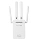 Wireless Smart WiFi Router Repeater with 4 WiFi Antennas, Plug Specification:UK Plug(White)