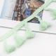 25 Metres 4.5cm Cotton Thread Broom Lace Ribbon Tassel Ethnic For Craft DIY Curtain Home Decorative Clothes Sewing Accessories(Mint Green)