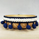 mzf3.5mq National Style Fur Ball Lace Belt DIY Clothing Accessories, Length: 22.86m, Width: 3.5cm(Dark Blue)