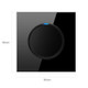 86mm Round LED Tempered Glass Switch Panel, Black Round Glass, Style:TV Socket
