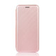 For BlackBerry Keyone Carbon Fiber Texture Magnetic Horizontal Flip TPU + PC + PU Leather Case with Card Slot(Pink)