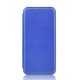 For BlackBerry KEY2 Carbon Fiber Texture Magnetic Horizontal Flip TPU + PC + PU Leather Case with Card Slot(Blue)