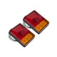 2 PCS Trailer / Truck F-type Square Shape 8LEDs Tail Light Set