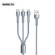 REMAX RC-124th Jany Series 3.1A 3 in 1 Charging Cable, Cable Length: 1.2m (Silver)