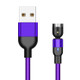 2m 2A Output USB Nylon Braided Rotate Magnetic Charging Cable, No Charging Head (Purple)