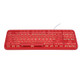 MSEZ HJK916-3 104-keys Round Ice Crystal Two-color Punk Keycap White Backlit Wired Mechanical Gaming Keyboard(Red)