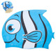 Ear Protection Small Fish Pattern Diving Cap Children Silicone Swimming Cap(J)