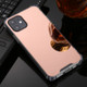 For iPhone 11 TPU + Acrylic Four Drop Luxury Plating Mirror Phone Case Cover(Rose Gold)