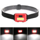 2 PCS Mini COB LED Headlamp Adjustable Camping Torch Lamp Light with 3 Modes(Red)