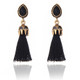 1 Pair Long Tassel Earrings for Women Fashion Jewelry Gifts(Black)