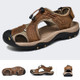 Summer Large Size Men Beach Shoes Leather Breathable Wading Casual Sandals, Size: 44(Dark Brown)