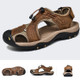 Summer Large Size Men Beach Shoes Leather Breathable Wading Casual Sandals, Size: 40(Dark Brown)