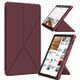For Amazon Kindle Fire HD 10 / 10 Plus 2021 Cloth Texture Multi-folding Horizontal Flip PU Leather Shockproof Case with Holder(Wine Red)