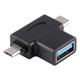 Multi-function USB 3.0 Female & USB-C / Type-C Male & Micro USB Male T-shape OTG Adapter