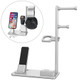6 in 1 Aluminum Alloy Charging Dock Stand Holder Station for Headphones, AirPods, iPad, Apple Watch, iPhone(Silver)