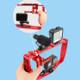 Diving Dual Handheld Grip Bracket Stabilizer Extension Phone Clamp Camera Rig Cage Underwater Case for GoPro HERO9 /8 /7, Colour: Red Bracket + Shutter