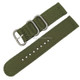 Washable Nylon Canvas Watchband, Band Width:18mm(Army Green with Silver Ring Buckle)