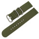 Washable Nylon Canvas Watchband, Band Width:18mm(Army Green with Silver Ring Buckle)