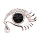 Fashion Angel Tears Brooch Pin Diamond Eyelash Corsage(Silver and white diamonds)