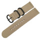 Washable Nylon Canvas Watchband, Band Width:20mm(Khaki with Black Ring Buckle)