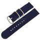 Washable Nylon Canvas Watchband, Band Width:20mm(Dark Blue with Silver Ring Buckle)