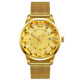 SKMEI 9166 Fashion Men Business Watch 30m Waterproof Metal Quartz Wristwatch(Gold)