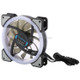 3 PCS CoolerAge DC 12V - 0.25A 2500PRM Remote Cotrol Computer Cooler Cooling Case Fan with Adjust LED