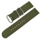 Washable Nylon Canvas Watchband, Band Width:20mm(Army Green with Silver Ring Buckle)