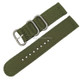Washable Nylon Canvas Watchband, Band Width:20mm(Army Green with Silver Ring Buckle)