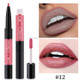 QIC Q910 2 in 1 Lip Glaze + Lipliner Makeup Double Head Long Lasting Cosmetics Lip Rouge(12)