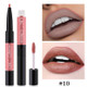 QIC Q910 2 in 1 Lip Glaze + Lipliner Makeup Double Head Long Lasting Cosmetics Lip Rouge(10)