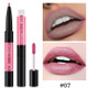 QIC Q910 2 in 1 Lip Glaze + Lipliner Makeup Double Head Long Lasting Cosmetics Lip Rouge(7)