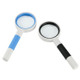 3 PCS Hand-Held Reading Magnifier Glass Lens Anti-Skid Handle Old Man Reading Repair Identification Magnifying Glass, Specification: 50mm 7 Times (Black White)