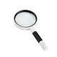 3 PCS Hand-Held Reading Magnifier Glass Lens Anti-Skid Handle Old Man Reading Repair Identification Magnifying Glass, Specification: 75mm 4 Times (Black White)
