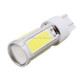 2PCS T20 Dual Wires 1250LM 20W + 5W 5 x COB LED White Light Brake Light Daytime Running Light Bulb, DC 12V