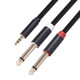 3683 3.5mm Male to Dual 6.35mm Male Audio Cable, Cable Length:1m(Black)