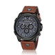 CAGARNY 6882 Fashion Waterproof Polychromatic Metal Shell Quartz Watch with Leather Wristband