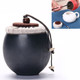 Ceramic Mini Tea Pot Storage Moisture-proof Can Sealed Tea Tank, Single Package (Black)