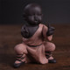 Colored Sand Ceramic Kungfu Little Monk Decorative Ornaments Creative Home Desktop Tea Pet Teaware Crafts