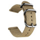 Washable Nylon Canvas Watchband, Band Width:20mm(Khaki with Silver Ring Buckle)