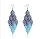 3 PCS Bohemian Hollow Leaves Tassel Drop Earrings Ladies Jewelry Gifts(Blue)