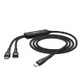 hoco U102 Super 100W 2 in 1 Charging Data Cable USB-C / Type-C to USB-C / Type-C + 8 Pin Cable, Cable Length: 1.5m(Black)