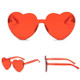 Heart Shape Rimless UV400 Sunglasses for Women(Dark Red)